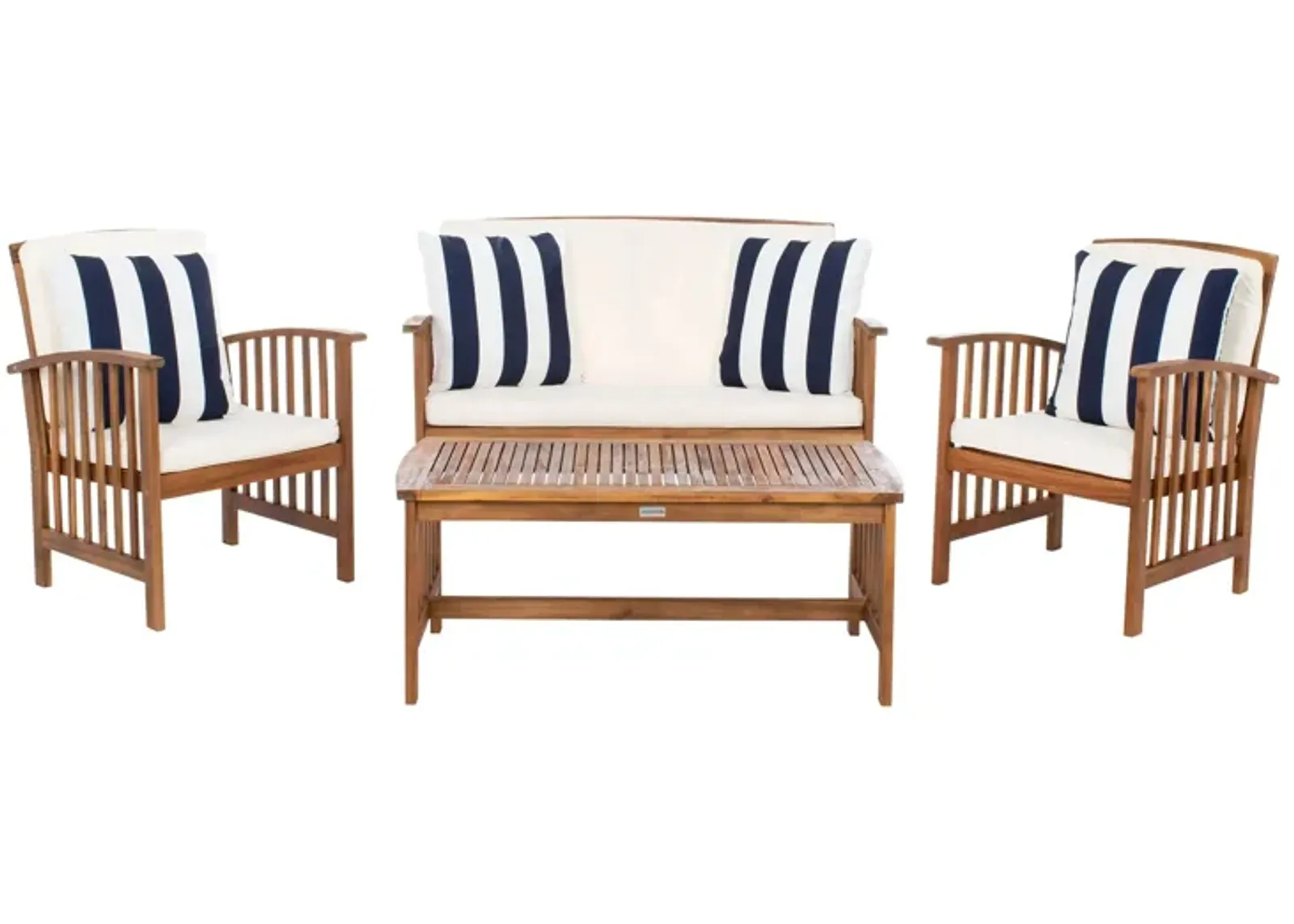 Minidoka 4-pc. Patio Set in Brown And White by Safavieh