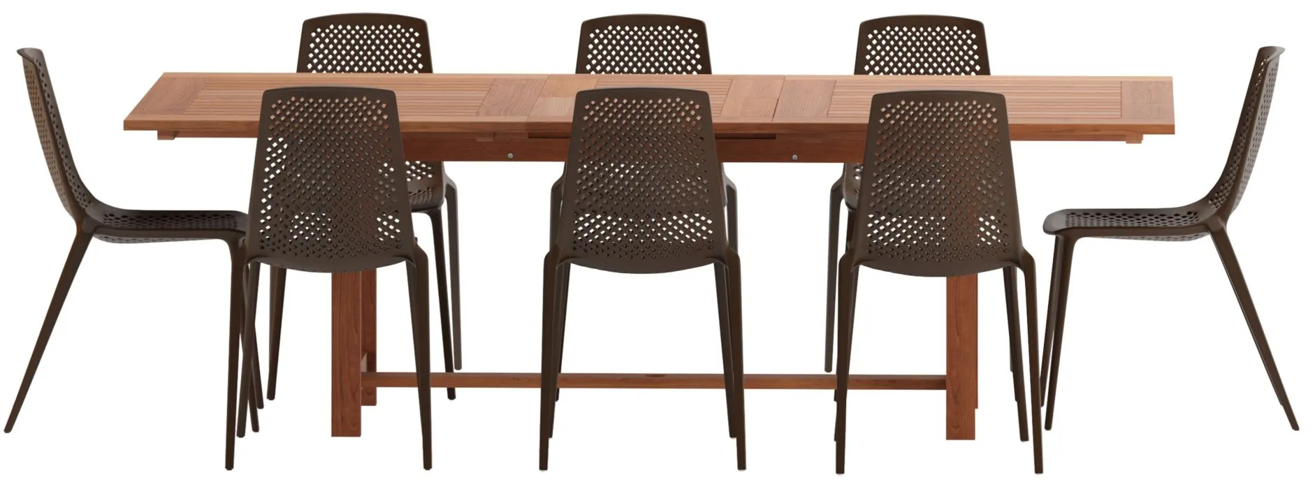 Amazonia 9-pc. Outdoor Rectangular Patio Dining Set in Washed Brown by International Home Miami