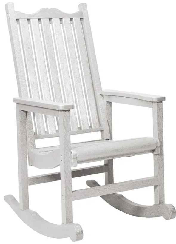 Generation Recycled Outdoor Rocking Chair in White And Gray by C.R. Plastic Products