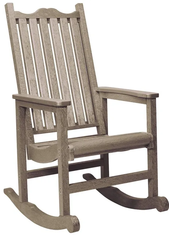 Generation Recycled Outdoor Rocking Chair in Beige by C.R. Plastic Products