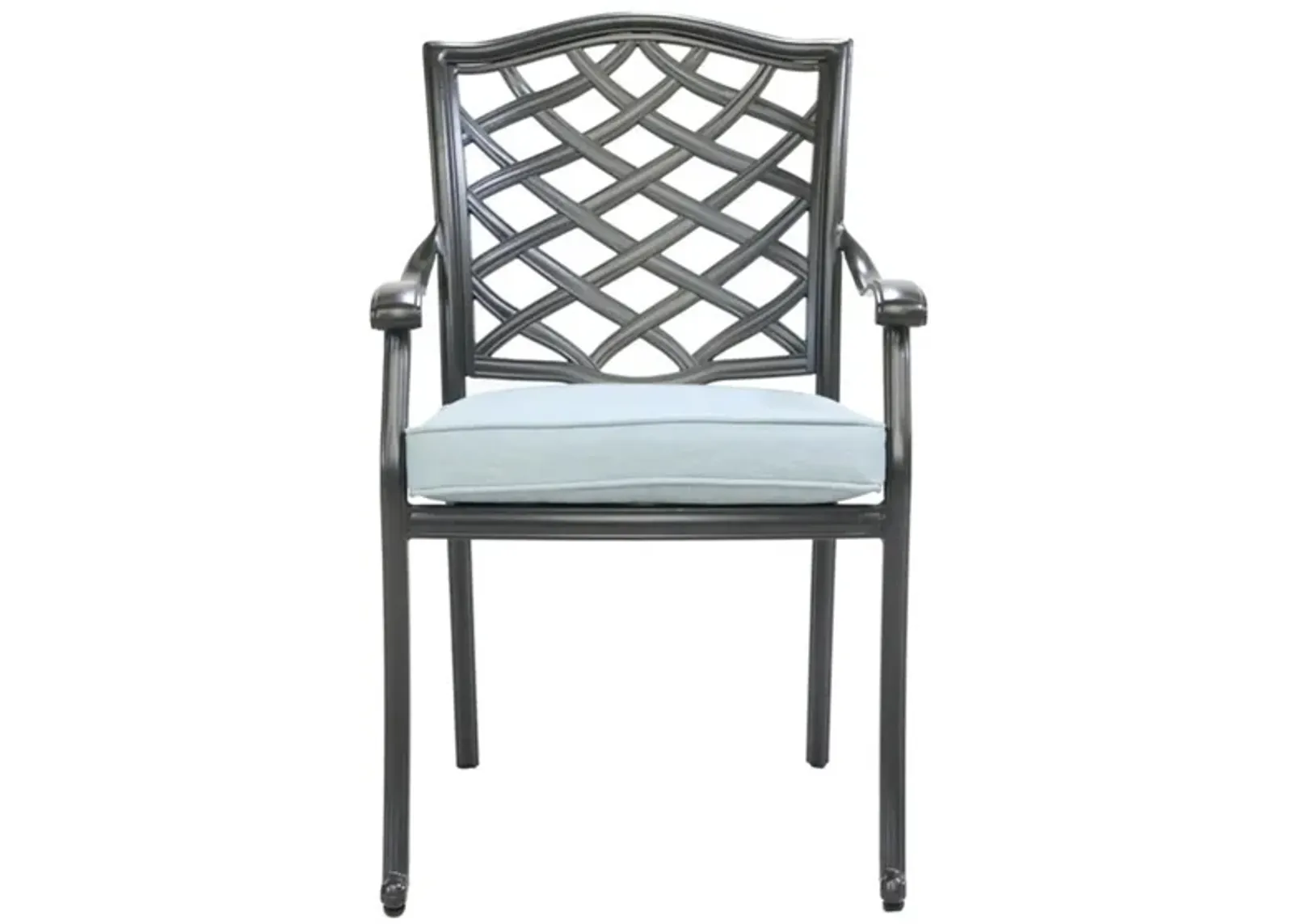 Halston Outdoor Dining Arm Chair - Set of 2 in Espresso Brown, Light Blue by Bellanest