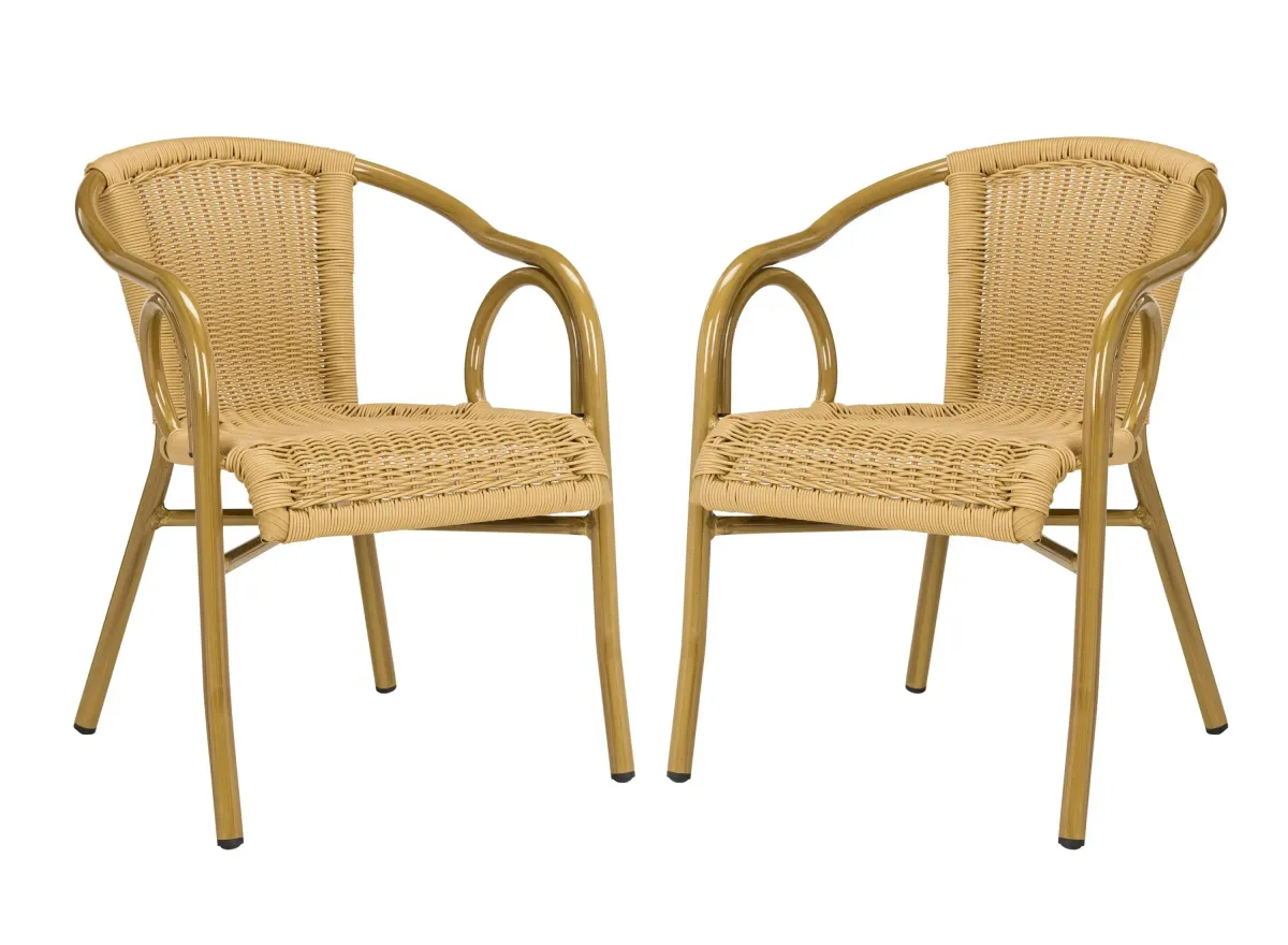 Ransin Outdoor Arm Chair - Set of 2 in Faye Sand by Safavieh