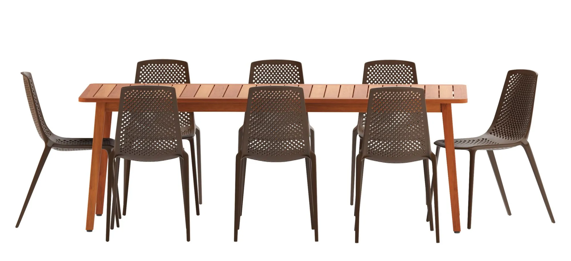 Amazonia 9-pc. Outdoor Rectangular Patio Dining Set in Gray Rope by International Home Miami