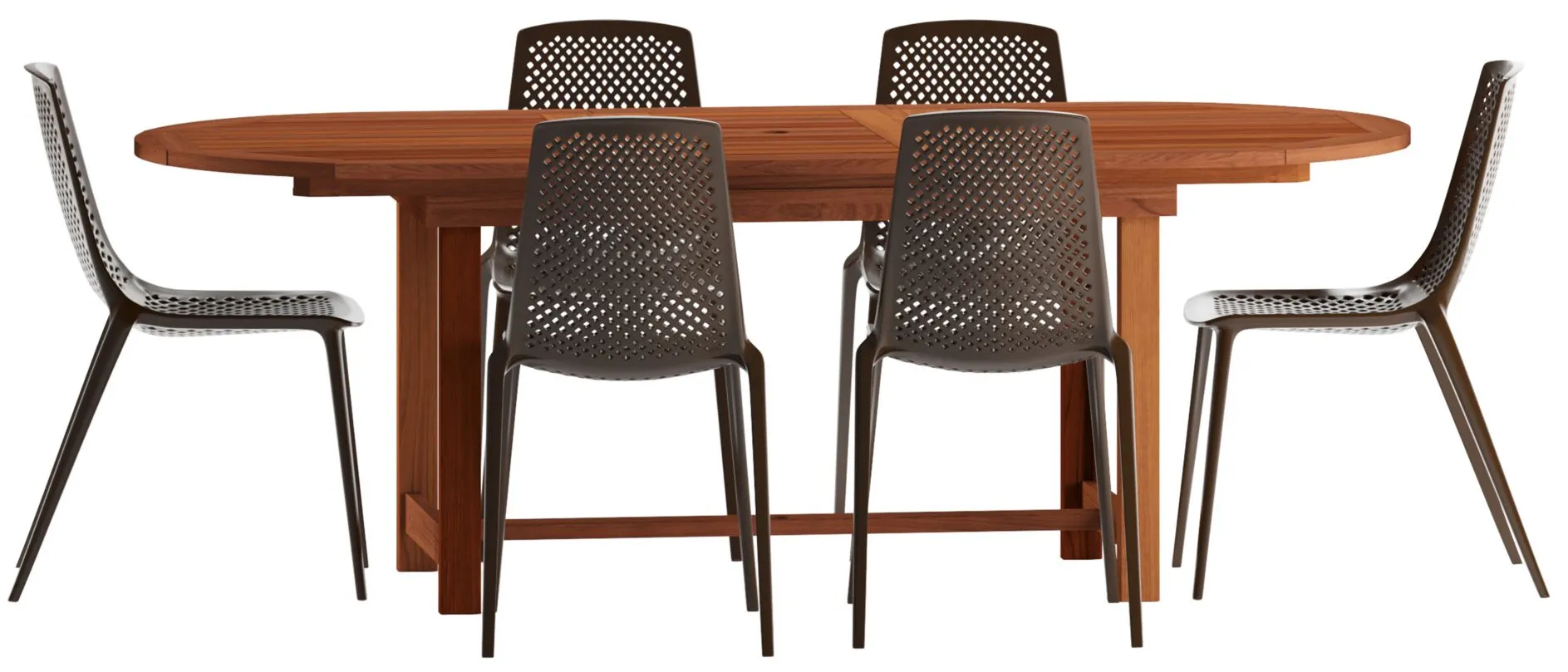 Amazonia 7-pc. Outdoor Oval Patio Dining Set in Brown by International Home Miami