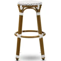 Joelle Outdoor Stackable Bistro Bar Stool in Black by Wholesale Interiors