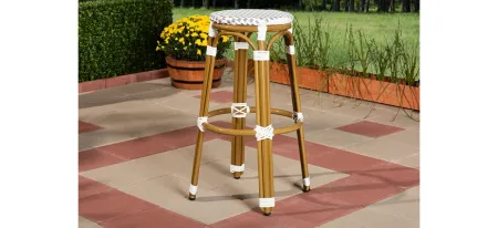 Joelle Outdoor Stackable Bistro Bar Stool in Black by Wholesale Interiors