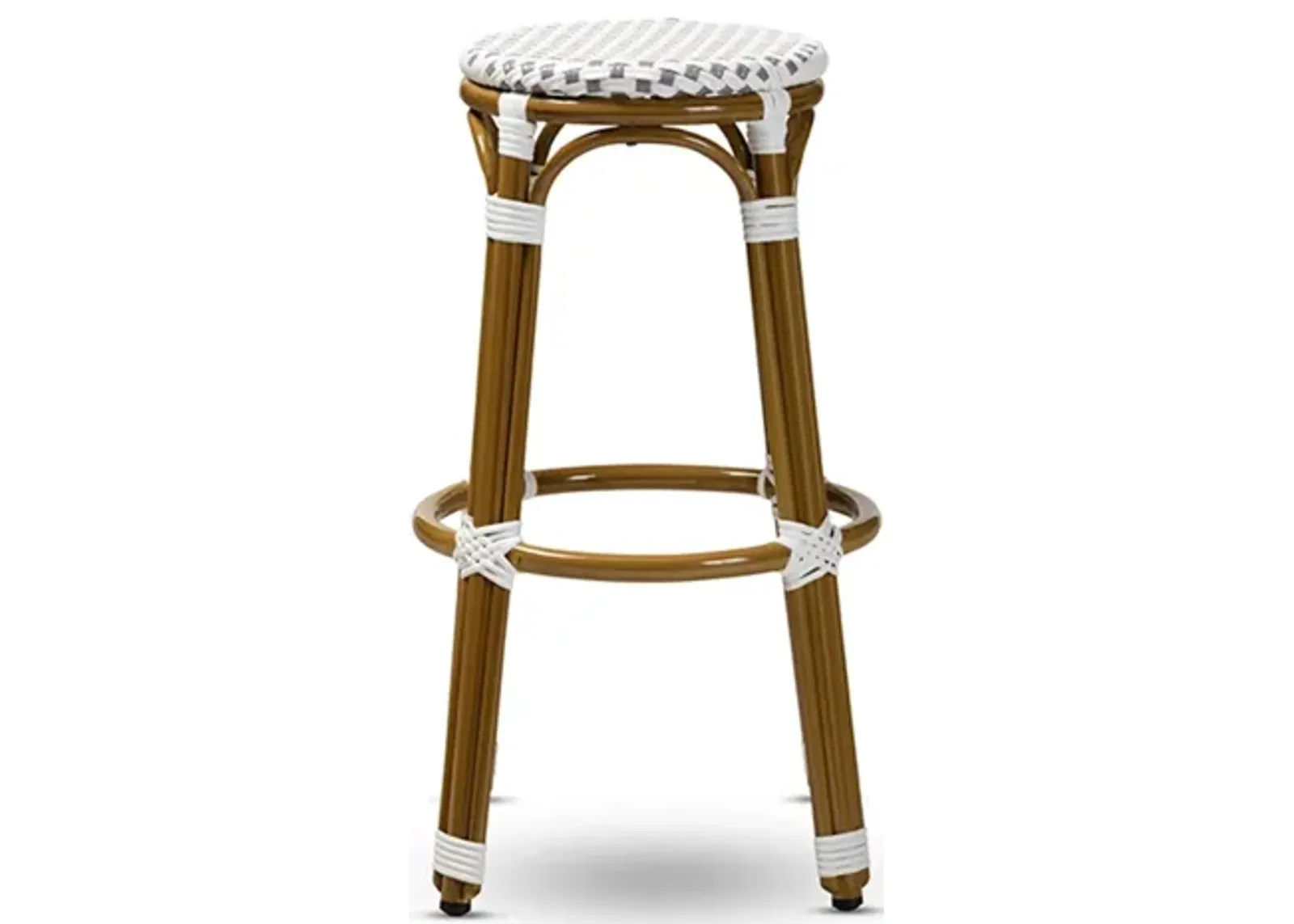 Joelle Outdoor Stackable Bistro Bar Stool in Black by Wholesale Interiors