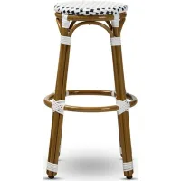 Joelle Outdoor Stackable Bistro Bar Stool in Taupe by Wholesale Interiors