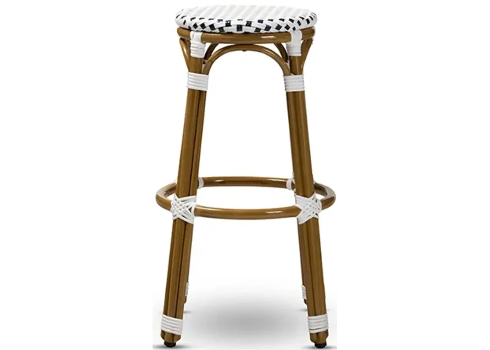 Joelle Outdoor Stackable Bistro Bar Stool in Taupe by Wholesale Interiors