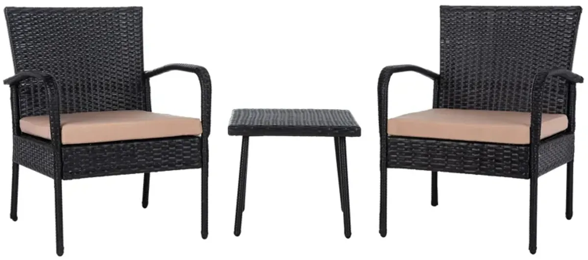 Gallo 3-pc. Patio Set in Chocolate by Safavieh