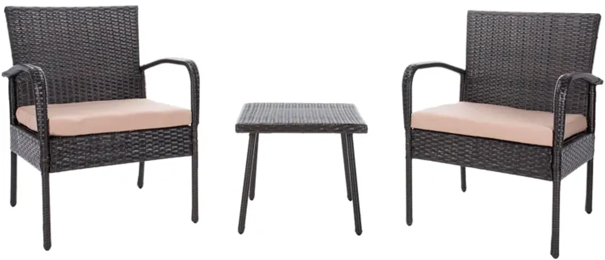 Gallo 3-pc. Patio Set in Black by Safavieh