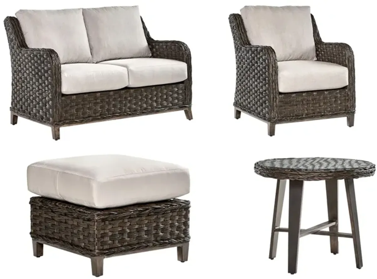 Grand Isle 4-Pc Oudoor Living Set in Dark Carmel by South Sea Outdoor Living