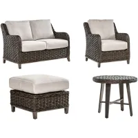 Grand Isle 4-Pc Oudoor Living Set in Dark Carmel by South Sea Outdoor Living