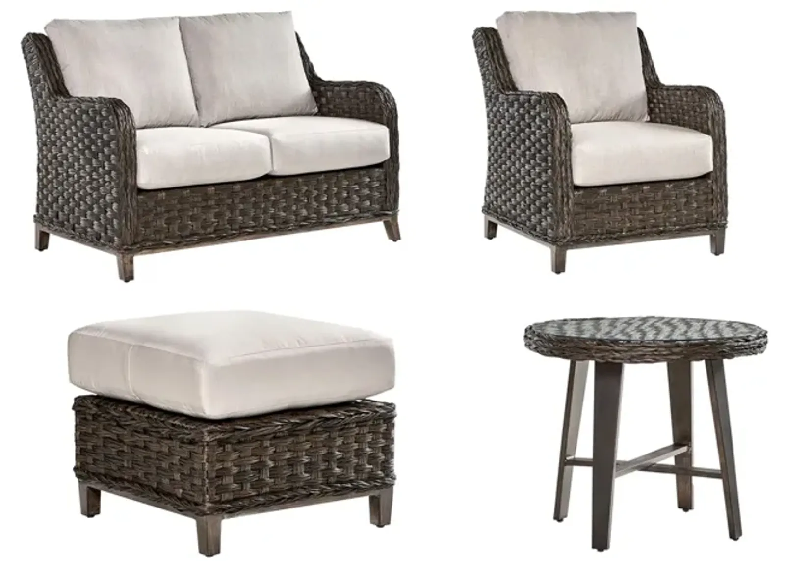 Grand Isle 4-Pc Oudoor Living Set in Dark Carmel by South Sea Outdoor Living