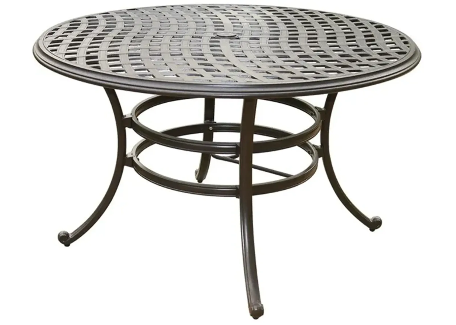 Halston Outdoor Round Dining Table in Espresso Brown by Bellanest