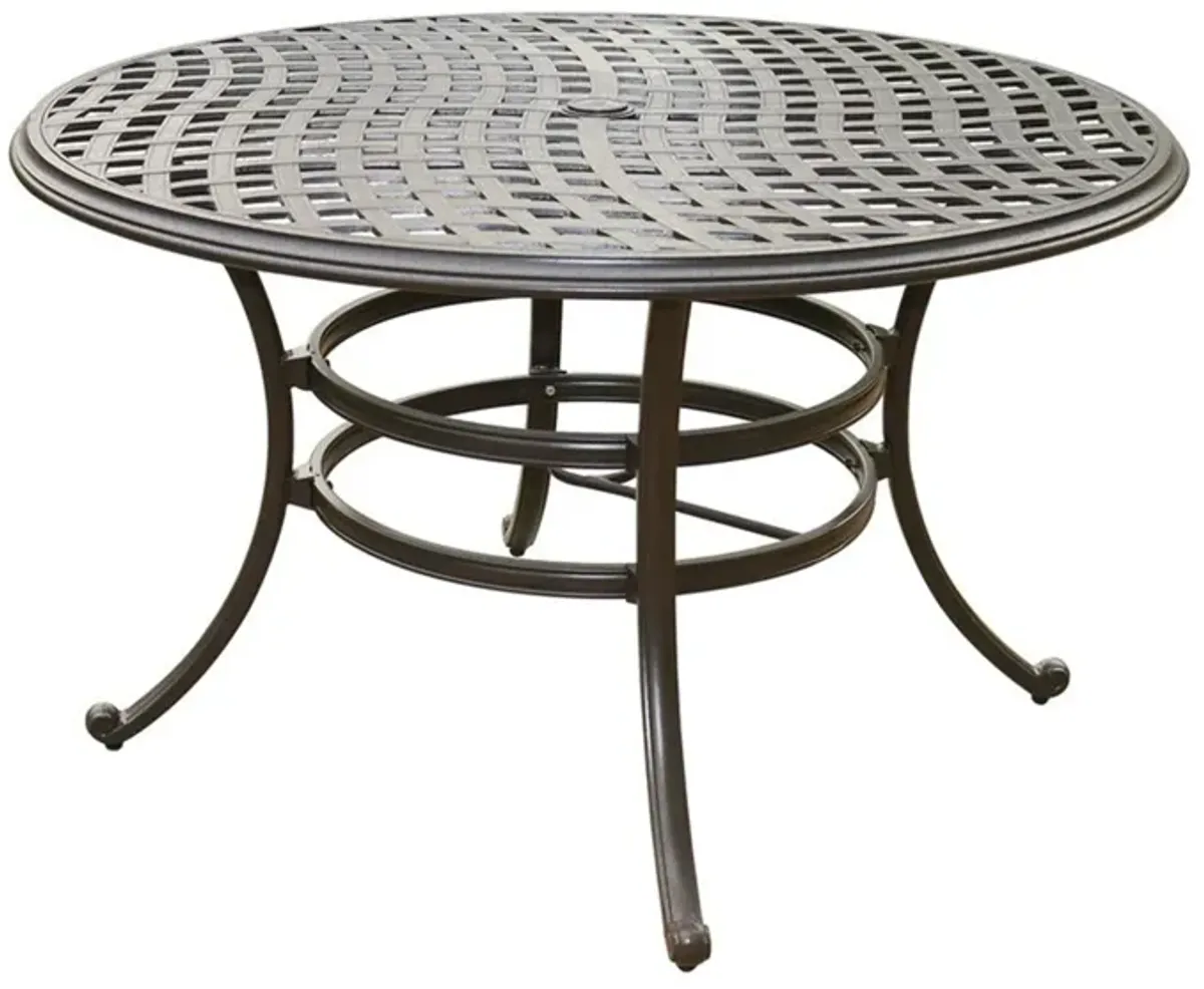 Halston Outdoor Round Dining Table in Espresso Brown by Bellanest