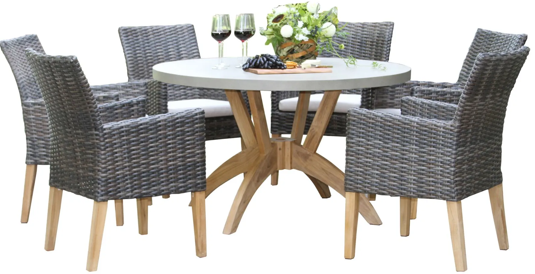 Cagle Outdoor 7-pc Dining Set in Sandstone by Outdoor Interiors