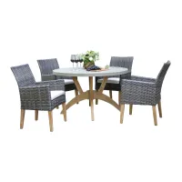 Cagle Outdoor 5-pc Dining Set in Pebble by Outdoor Interiors