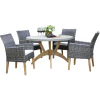 Cagle Outdoor 5-pc Dining Set in Pebble by Outdoor Interiors