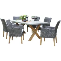 Cagle Outdoor 7-pc Table Set in Stone by Outdoor Interiors