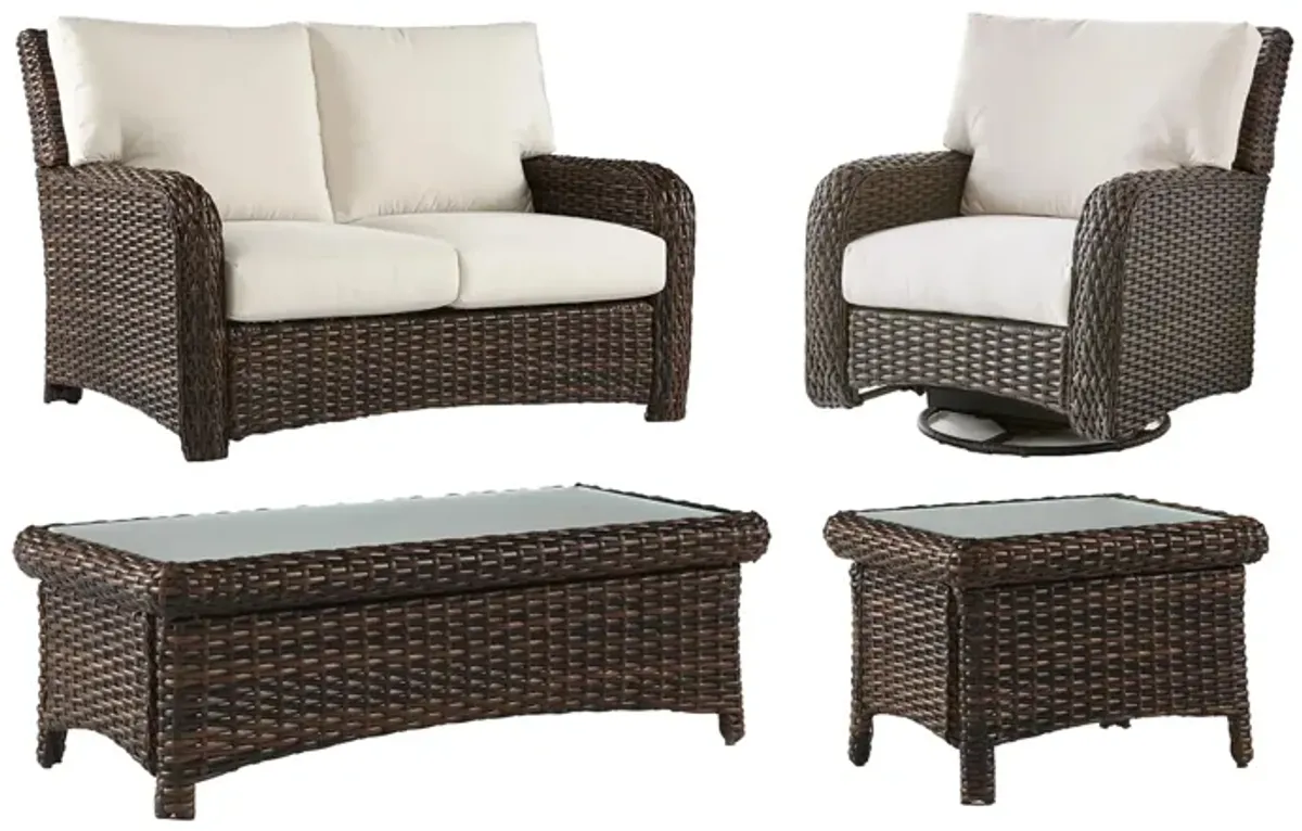 St Tropez 4 Pc Outdoor Living Set in Tobacco by South Sea Outdoor Living