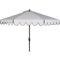 Venice Patio Umbrella in Ash Gray & Beige by Safavieh