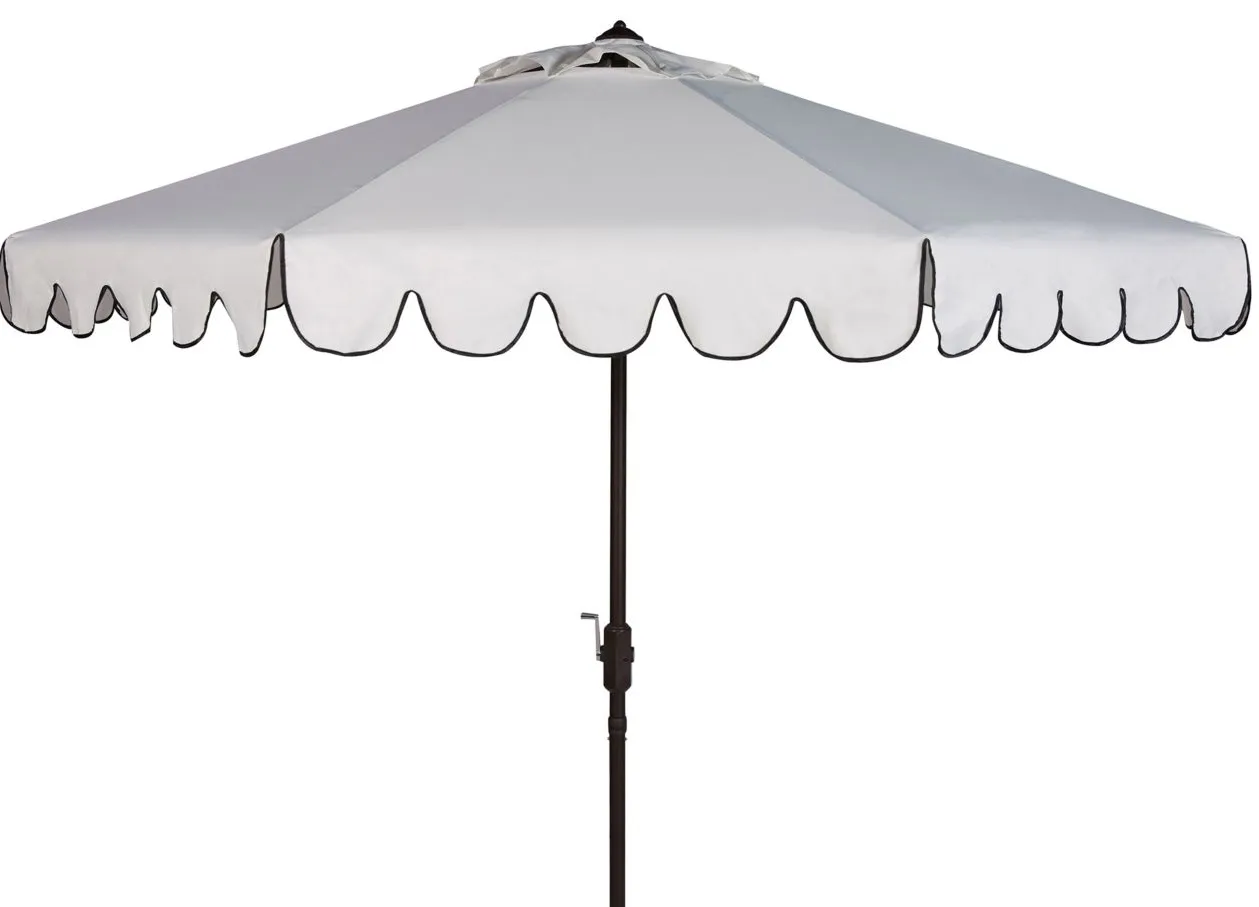 Venice Patio Umbrella in Ash Gray & Beige by Safavieh
