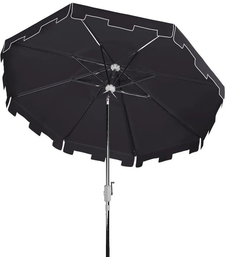 Zimmerman Outdoor Umbrella in Black by Safavieh