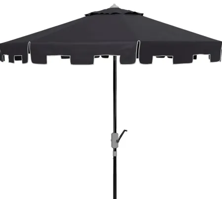 Zimmerman Outdoor Umbrella in Natural & Gray by Safavieh