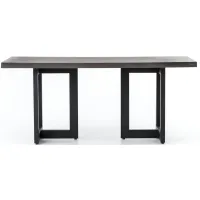 Judith Outdoor Dining Table in Black Lavastone by Four Hands