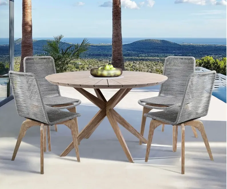 Oasis Outdoor Round Dining Table in Gray by Armen Living