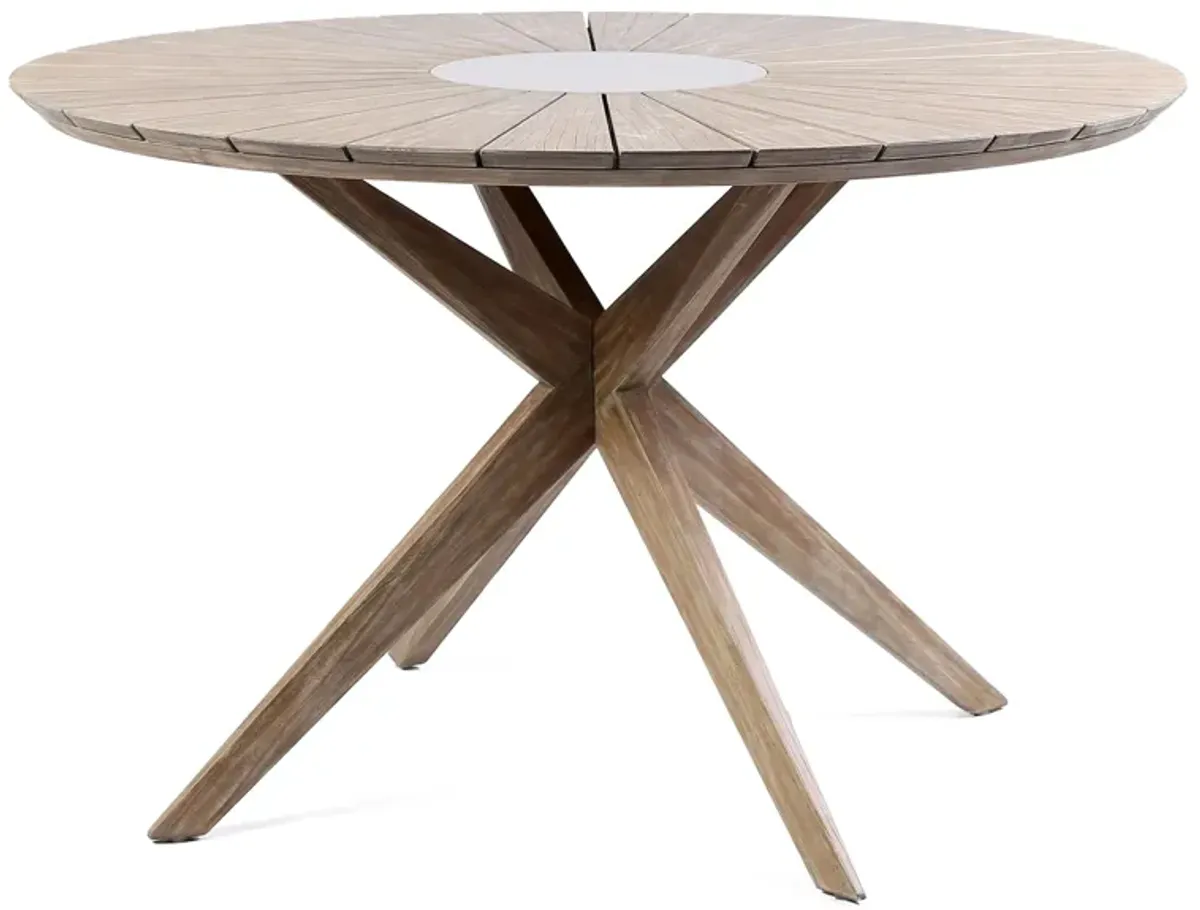 Oasis Outdoor Round Dining Table in Gray by Armen Living