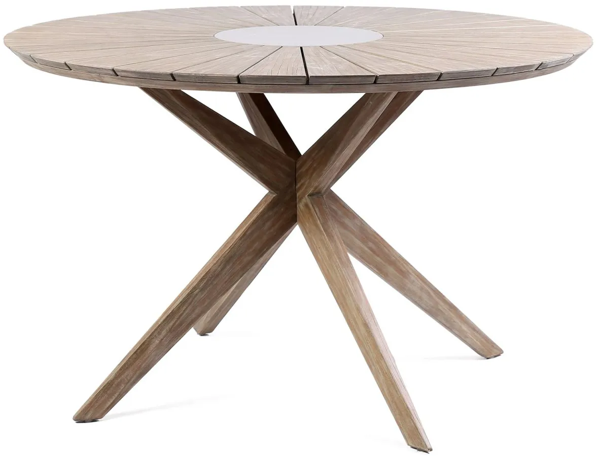 Oasis Outdoor Round Dining Table in Gray by Armen Living