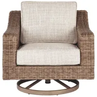 Beachcroft Outdoor Swivel Chair in Beige by Ashley Furniture