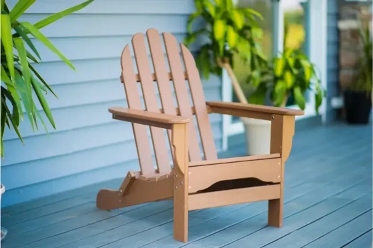 Icon Static Adirondack Chair in "Teak" by DUROGREEN OUTDOOR