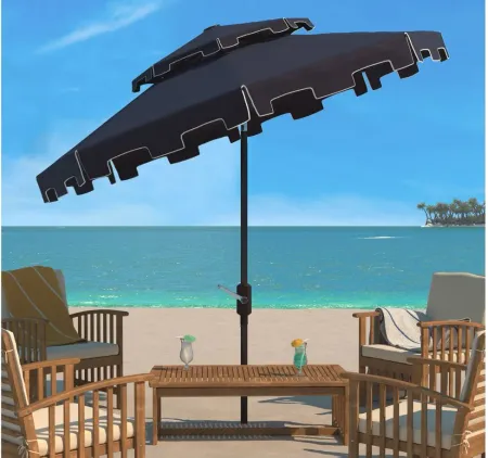 Burton 9 ft Double Top Market Umbrella in Natural by Safavieh