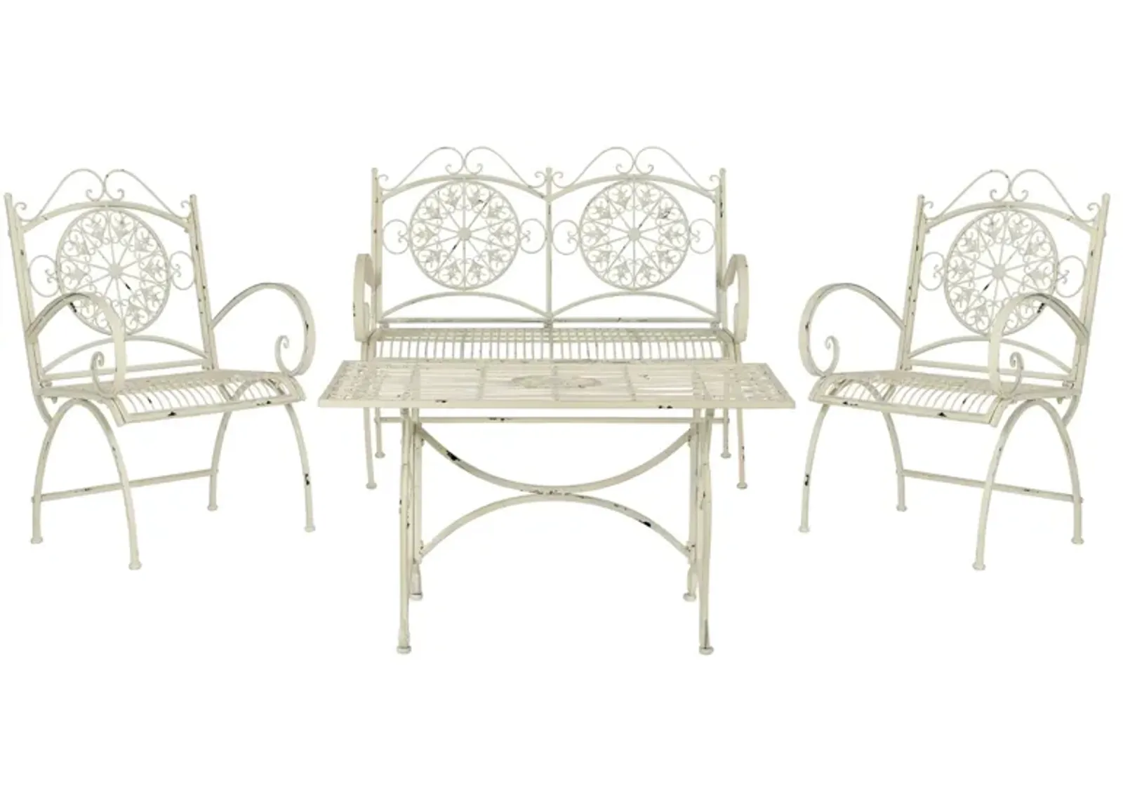 Embry 4-pc. Patio Set in Antique White by Safavieh