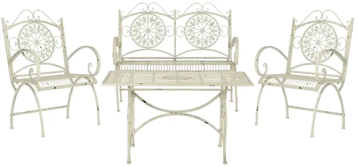 Embry 4-pc. Patio Set in Antique White by Safavieh