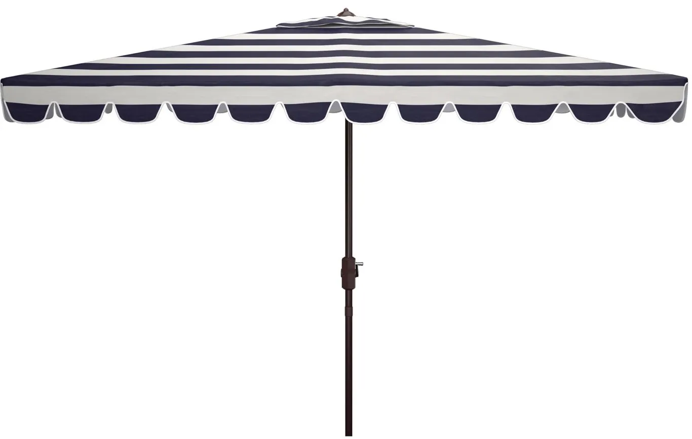 Lavinia Outdoor Rectangular Crank Umbrella in Ash Gray by Safavieh