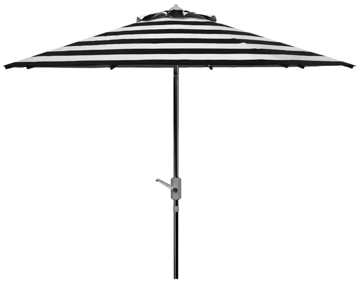 Marcie Outdoor UV Resistant Fashion Line 9 ft Auto Tilt Umbrella in Navy by Safavieh