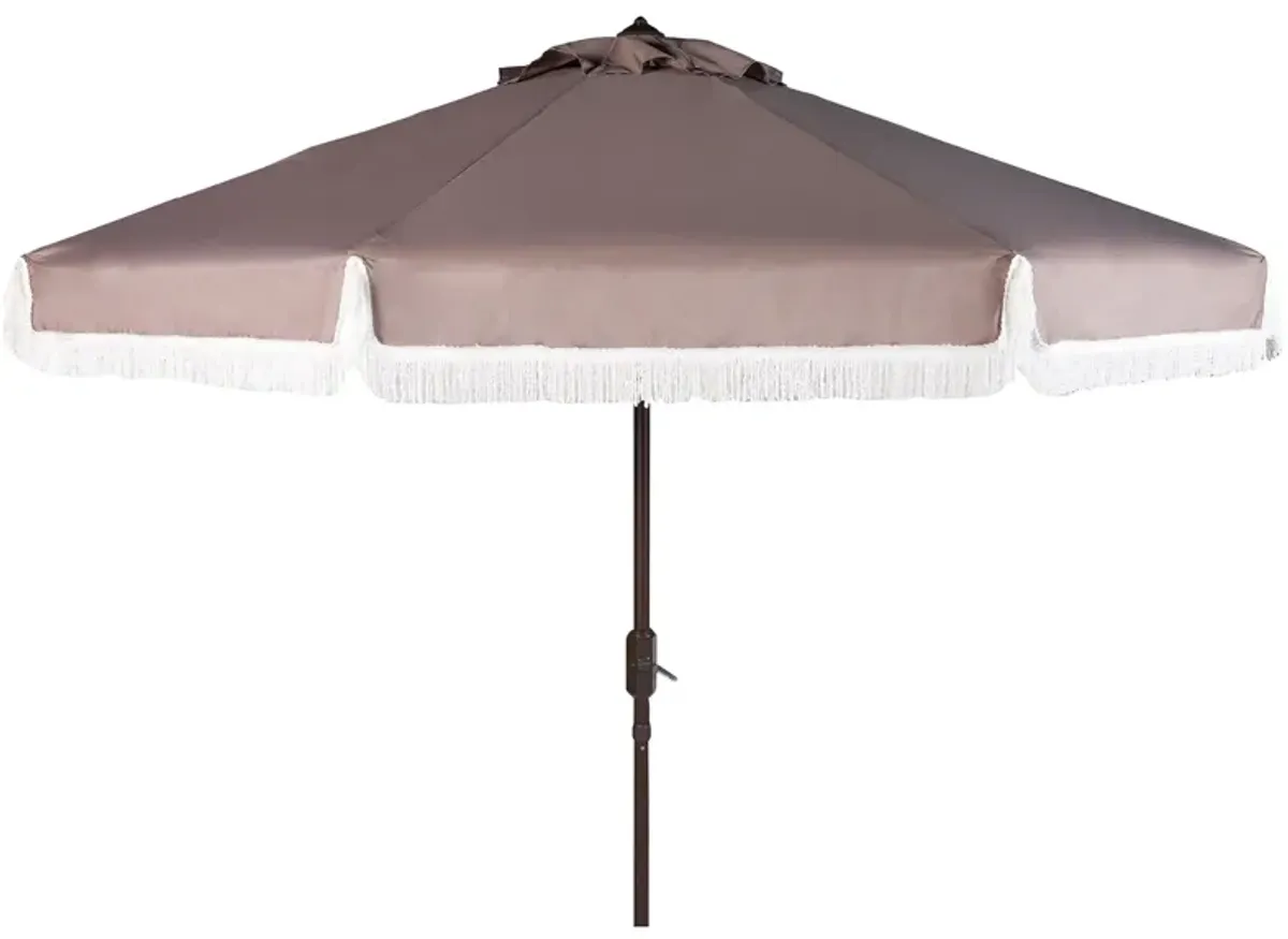 Murphy Crank Outdoor Push Button Tilt Umbrella in Black / Beige by Safavieh