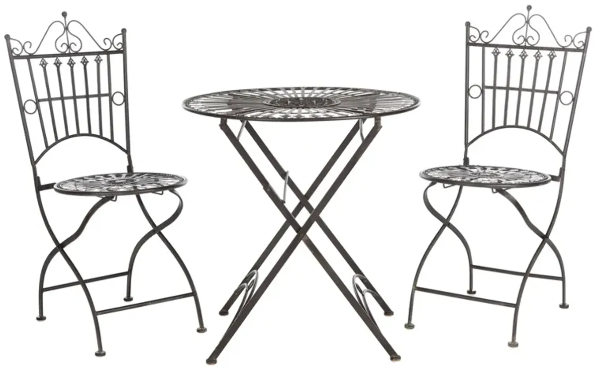 Ryder 3-pc. Outdoor Dining Set in Black by Safavieh