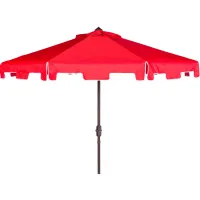 Zimmerman Outdoor UV-Resistant Crank Umbrella in Rustic Brown by Safavieh