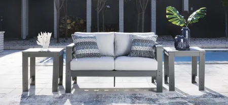 Amora Outdoor Loveseat in Charcoal Gray by Ashley Furniture