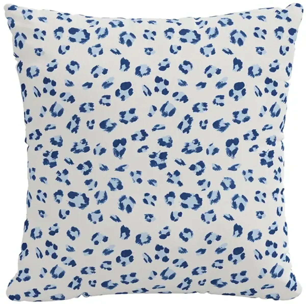 20" Outdoor Brush Cheetah Pillow in Brush Cheetah Sm Blue by Skyline