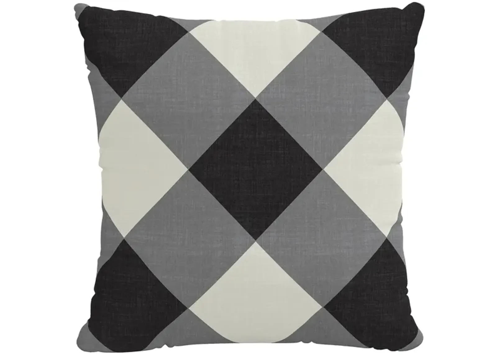 22" Outdoor Diamond Check Pillow in Diamond Check Charcoal by Skyline