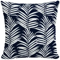 22" Outdoor Palm Pillow in Palm Navy Ground by Skyline