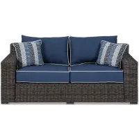 Grasson Lane Loveseat in Blue by Ashley Furniture
