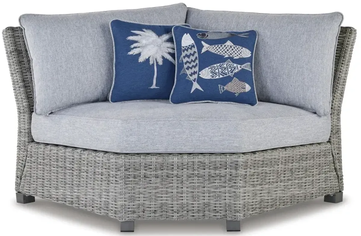 Naples Beach Outdoor Corner Seat in Light Gray by Ashley Furniture