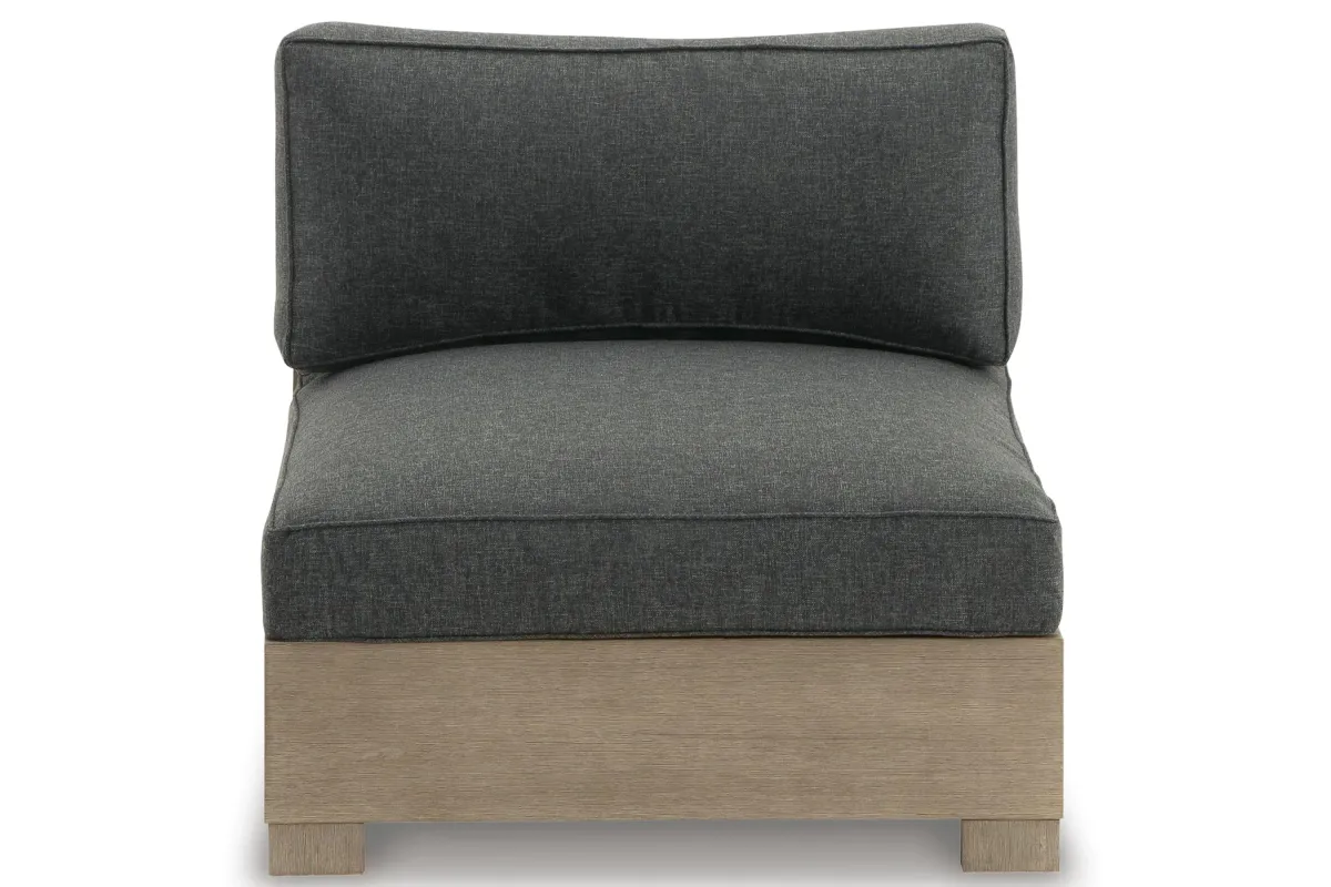 Citrine Park Armless Chair in Dark Gray/Beige by Ashley Furniture